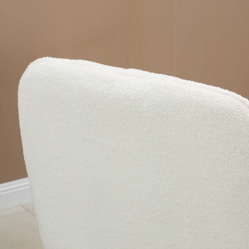 HOMCOM schommelstoel met sherpa fleece, draagvermogen 150 kg, creme