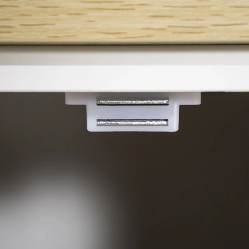 HOMCOM tv-bank, tv-dressoir, twee kasten met deuren, 2 open vakken, wit+naturel, 120 x 35 x 48 cm