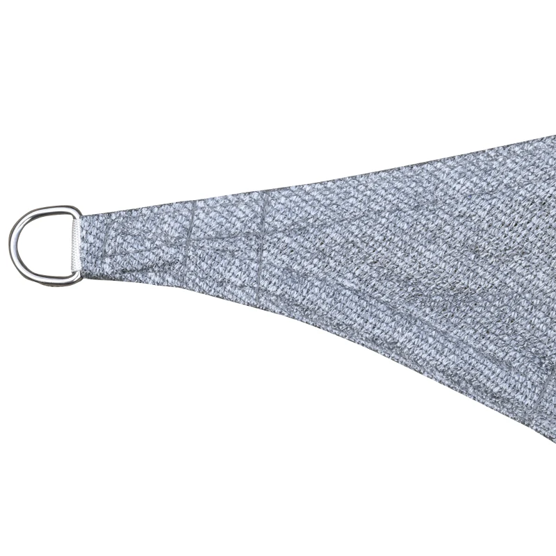 Outsunny Vela de Sombra Triangular 3x3x3 m Toldo Vela de HDPE com Proteção UV Aneis em Forma de D e Cordas para Jardim Pátio Piscina Cinza