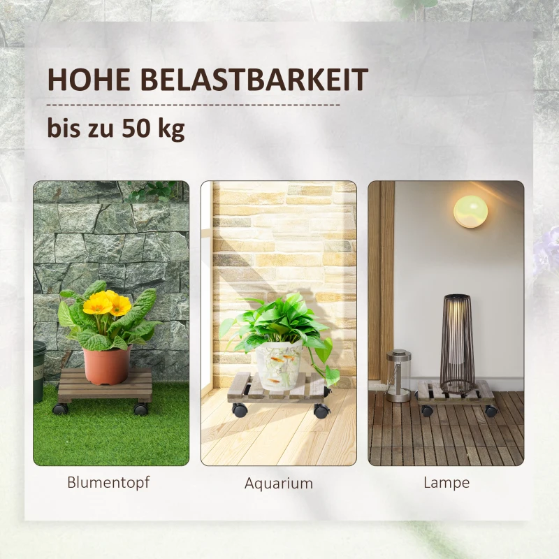 Outsunny set van 2 plantenrollen 30x30cm voor binnen en buiten