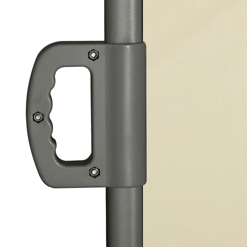 Outsunny Retractable Sun Side Awning Screen Fence for Patio, Garden Wall, Balcony Screening Panel, Outdoor Blind Privacy Divider (3x2M, Cream)