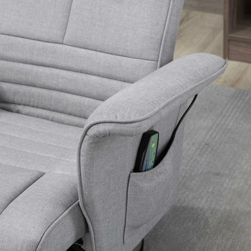 HOMCOM Loungestoel Binnen - Massagestoel Met Voetenbank, Elektrische Relaxstoel, 135°, Zwart(m-8)