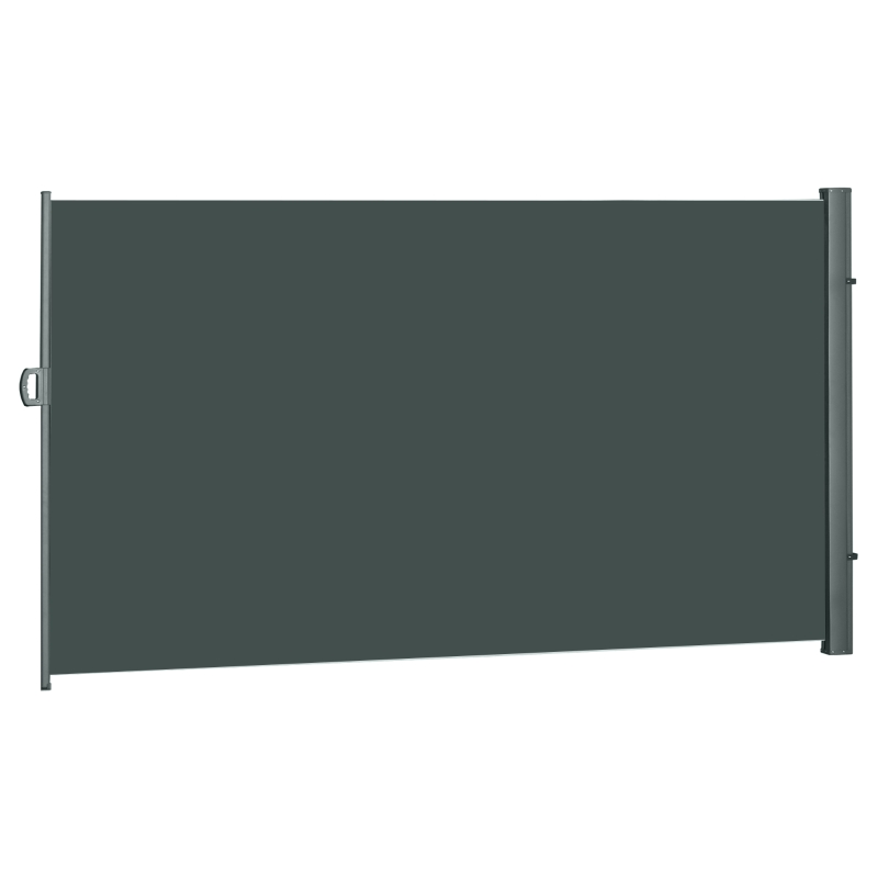 Outsunny 3x2m Retractable Sun Side Awning Screen Fence Patio Garden Wall Balcony Screening Panel Outdoor Blind Privacy Divider, Grey(m-11)