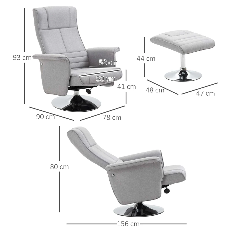 HOMCOM Loungestoel Binnen - Massagestoel Met Voetenbank, Elektrische Relaxstoel, 135°, Zwart(m-3)