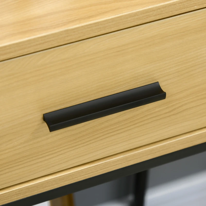 HOMCOM Estante Industrial de 5 Níveis Estante para Livros com 2 Gavetas e Estrutura de Metal 80x30x170,5 cm Madeira e Preto