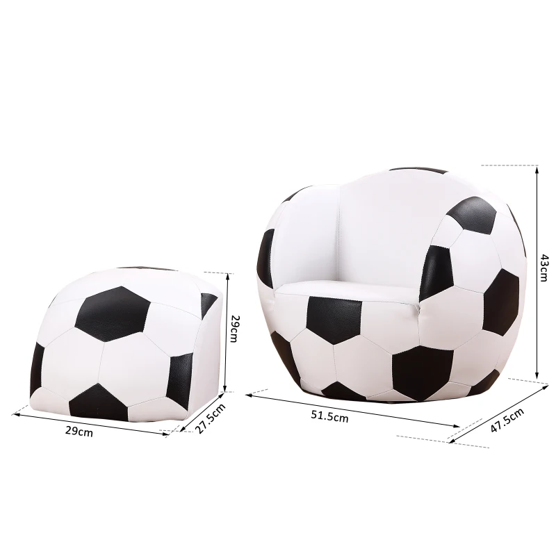 HOMCOM Kids Children Football Chair Armchair Sofa and Stool sport theme childrens playroom Fanatic