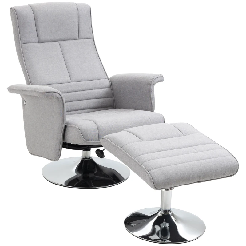 HOMCOM Loungestoel Binnen - Massagestoel Met Voetenbank, Elektrische Relaxstoel, 135°, Zwart(m-11)