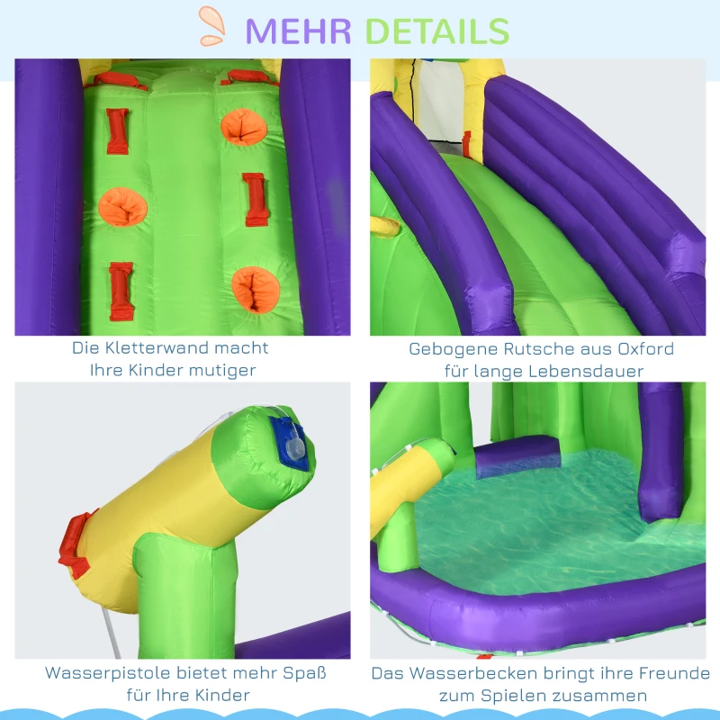 Outsunny Dmuchany Zamek z Wodnym Parkiem Rozrywki XXL - Ogrodowa Zabawa dla Dzieci