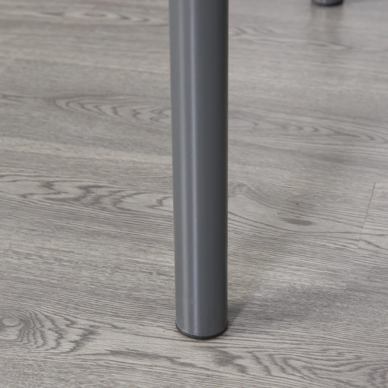 HOMCOM Dining Table, Kitchen Table with Steel Frame for 4 People,Minimum Style Small Working Desk for Living Room, Grey