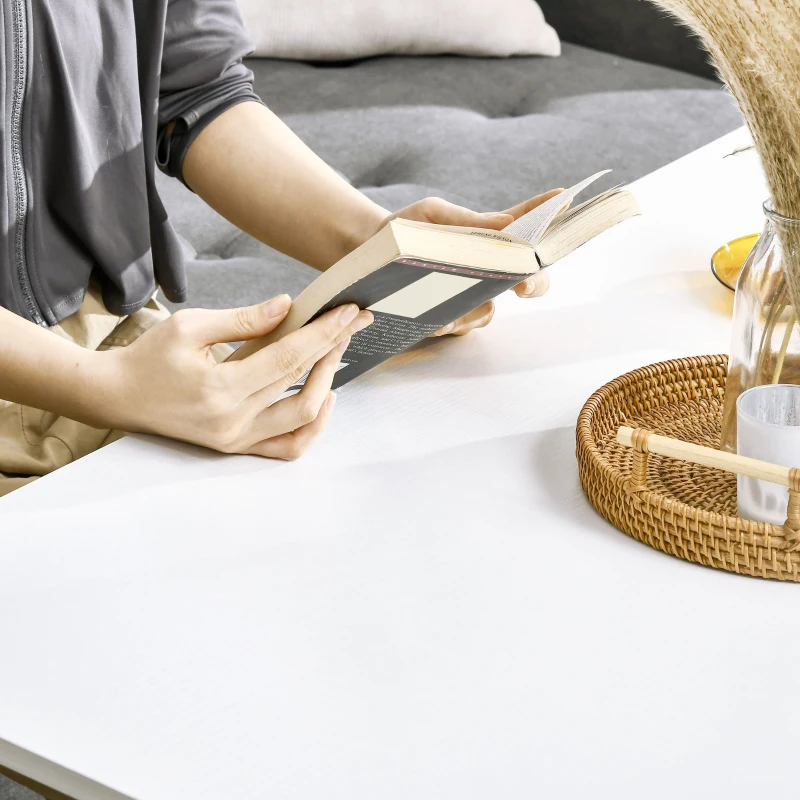 HOMCOM salontafel in hoogte verstelbare bijzettafel met verborgen opbergruimte salontafel lifttafel spaanplaat wit 105 x 79,5 x 59 cm