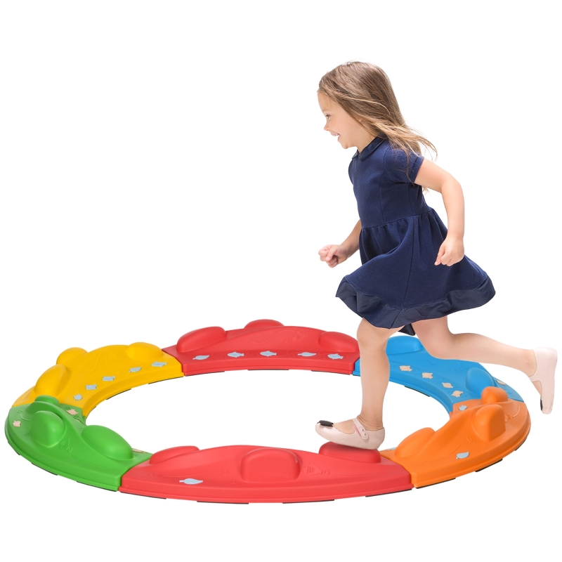 ZONEKIZ Kids Balance Beam, Kids 6 Pieces Stepping Stones Obstacle