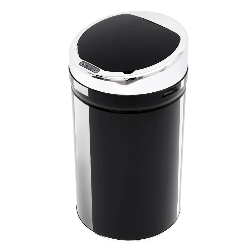 HOMCOM 30L LUXURY Automatic Sensor Dustbin Kitchen Waste Bin Rubbish Trashcan Auto Dustbin Stainless Steel with Bucket Black 30.5*30.5*51.5CM