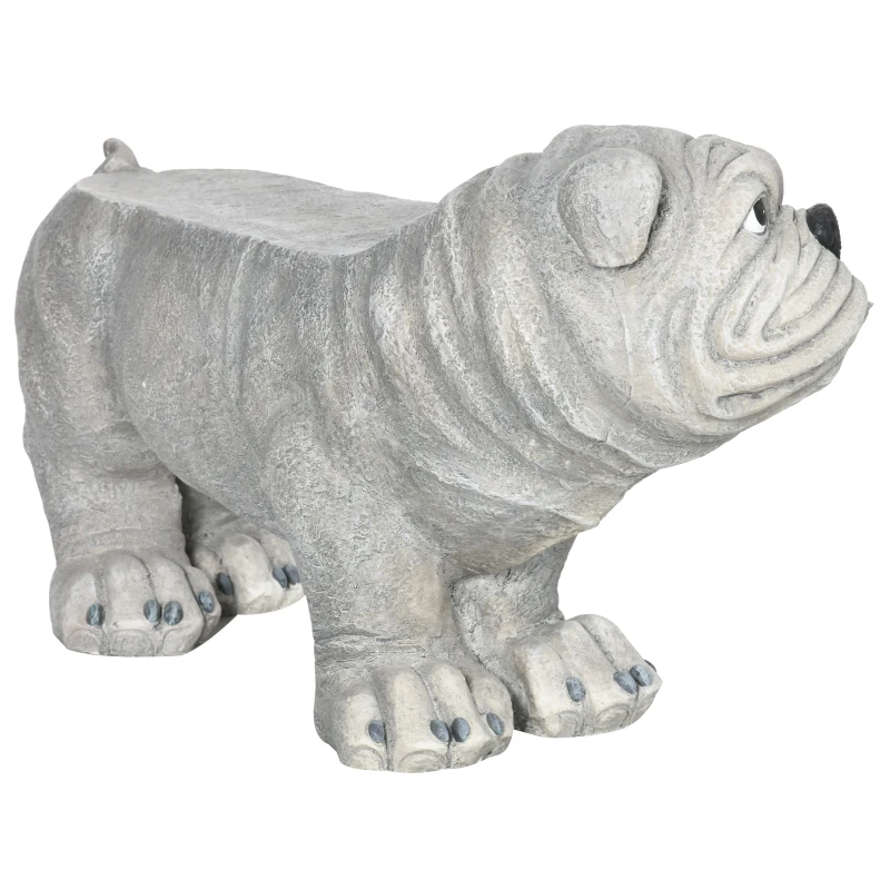 Outsunny Realistic Pekingese Sculpture, Garden Statue / Garden Stool, Outdoor Dog Ornament Home Decoration