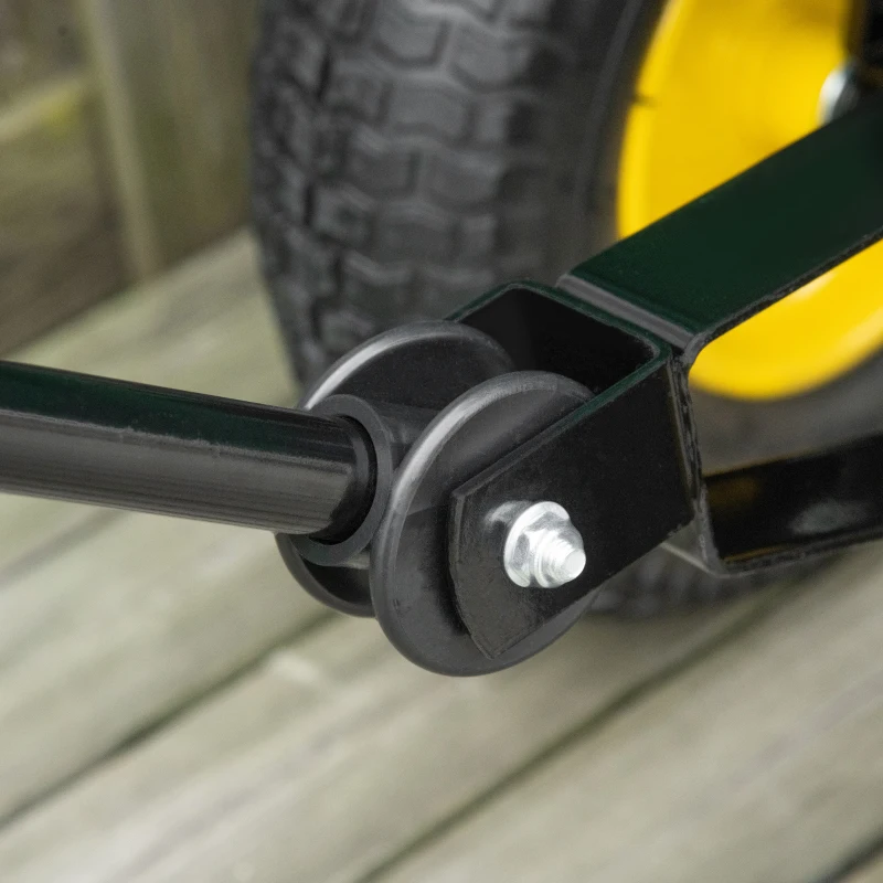 Outsunny 125 Litre Large Garden Cart, Tipping Wheelbarrows Heavy Duty Garden Dump Trolley 200kg Capacity for Festivals, Tools, Plants, Logs - Green