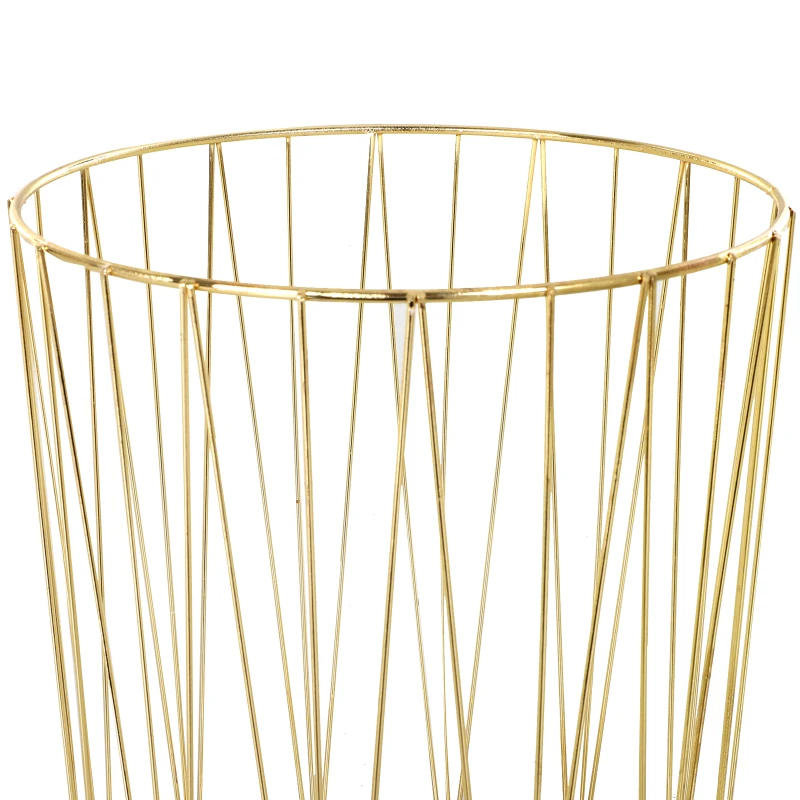 HOMCOM Coffee Tables Set of 2, Side Tables with Metal Frame, End Tables for Living Room, Bedroom - Gold Color Base