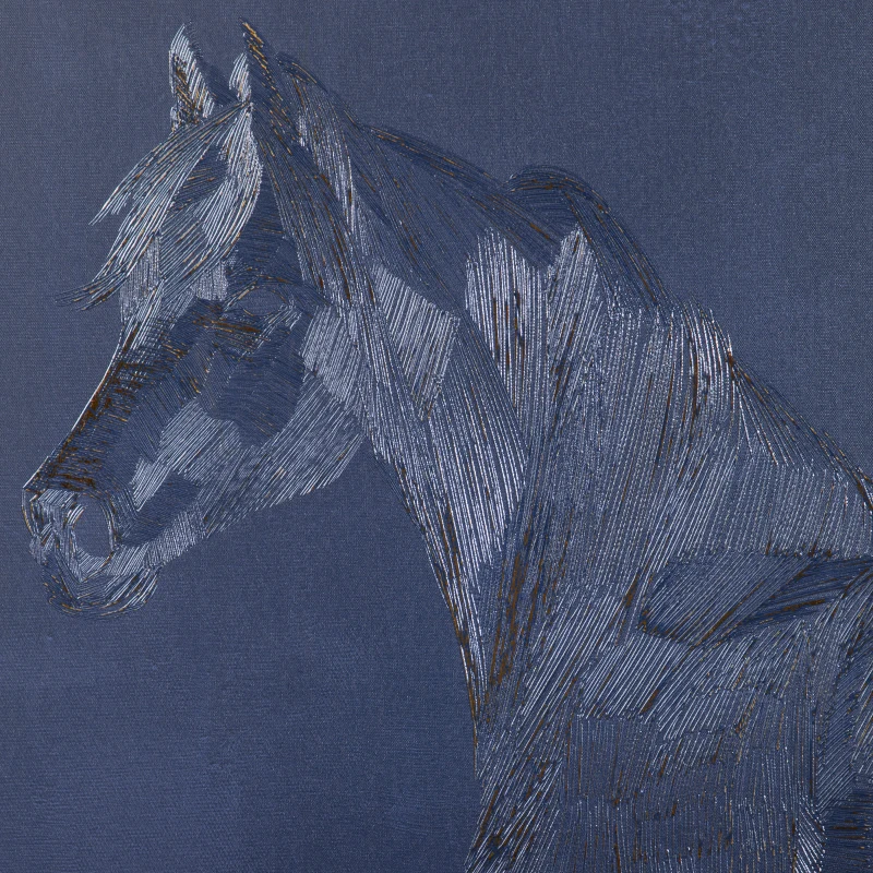 HOMCOM Canvas Wall Art Gold Textured Horse, Wall Pictures for Living Room Bedroom Decor, 93 x 63 cm