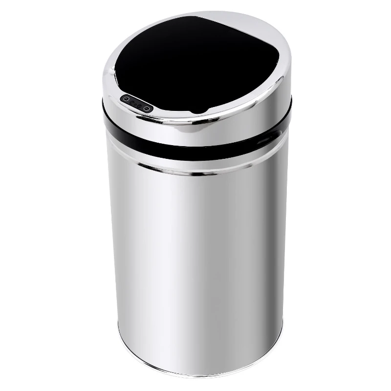 HOMCOM 30L LUXURY Automatic Sensor Dustbin Kitchen Waste Bin Rubbish Trashcan Auto Dustbin Stainless Steel with Bucket CHROME 30.5*30.5*56.5CM