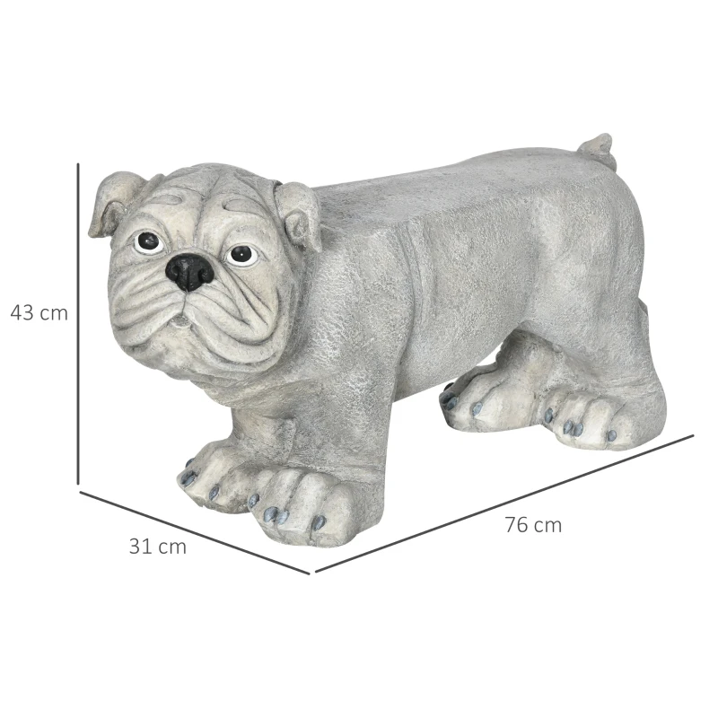 Outsunny Realistic Pekingese Sculpture, Garden Statue / Garden Stool, Outdoor Dog Ornament Home Decoration