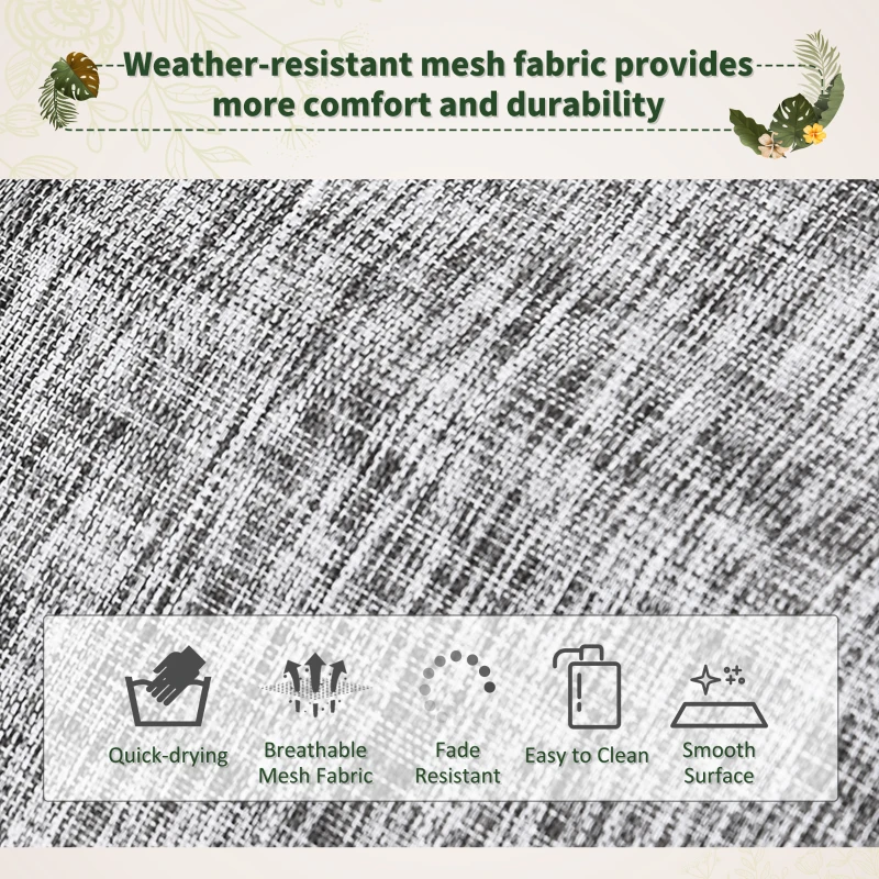 Outsunny Garden Rocking Chair with 5-Level Adjustable Backrest, Rocking Sun Lounger with Removeable Headrest Pillow, Footrest, Armrest and Safety Stopper, Grey