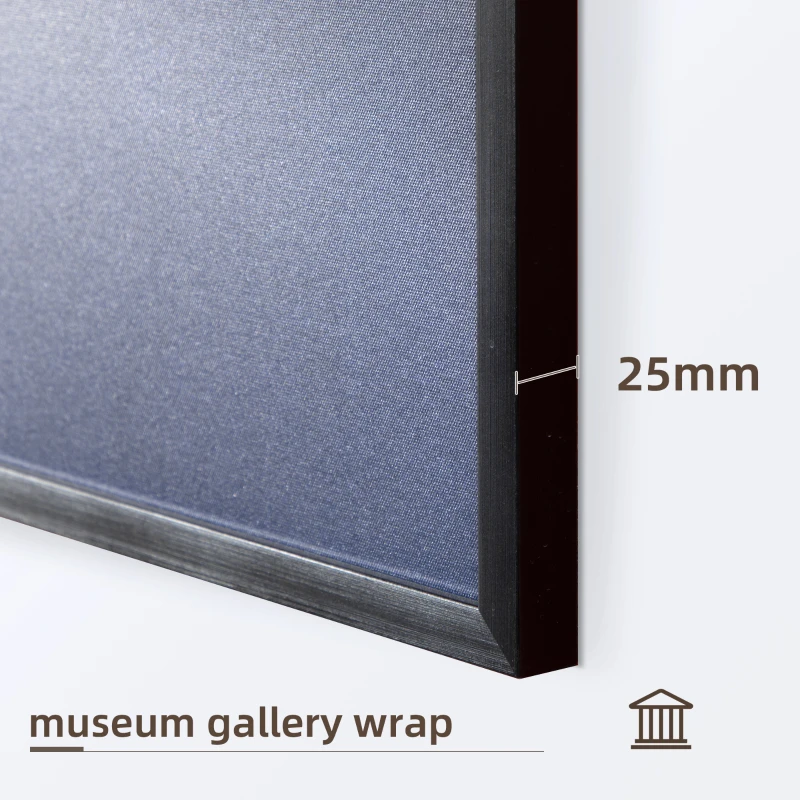 HOMCOM Canvas Wall Art Gold Textured Horse, Wall Pictures for Living Room Bedroom Decor, 93 x 63 cm