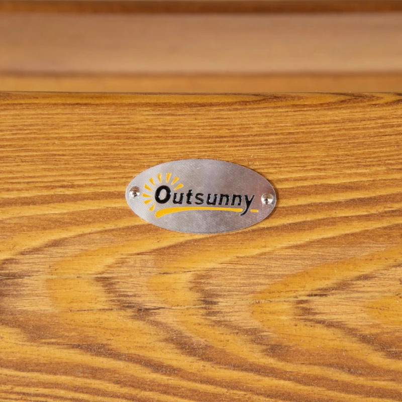 Elegancka Huśtawka Ogrodowa na 2 Osoby z Drewna Sosnowego Outsunny z Regulowanym Dachem