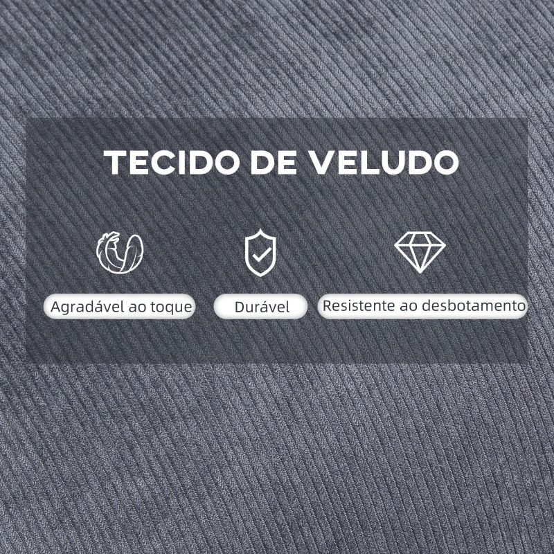 HOMCOM Poltrona Relax com Apoio para os Pés Poltrona Reclinável com Encosto Ajustável Estofada em Veludo 68x91,5x88cm Cinza