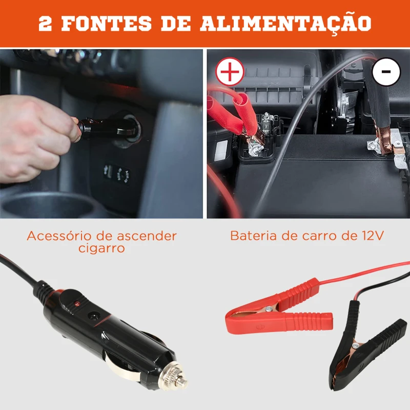 DURHAND Kit de Macaco Elétrico para Carro 12V Macaco Elétrico de Elevação de Carro para até 5 Toneladas 40x27,5x18cm Laranja