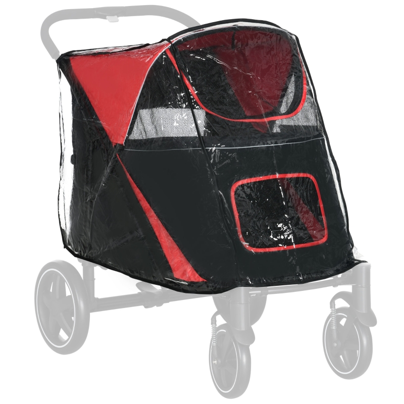 PawHut Dog Stroller Rain Cover, Cover for Dog Pram Stroller Buggy for