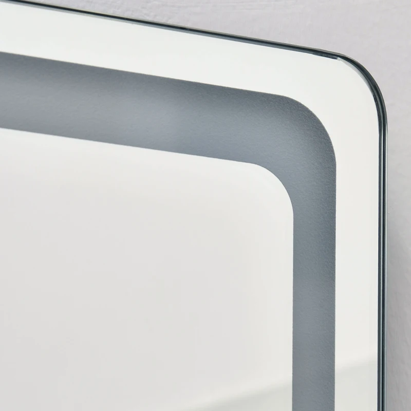HOMCOM Espelho de Pé com Luzes LED Controlo Remoto 3 Cores de Luzes Ajustável Brilho Ajustável 40x51x156,5cm Prata e Preto