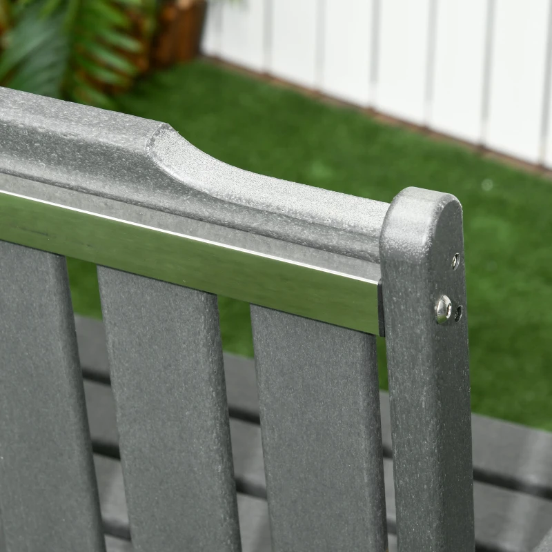 Outsunny Gartenbank im Landhausstil, wetterbeständing, 2-Sitzer, 124 cm x 60 cm x 87 cm, Dunkelgrau