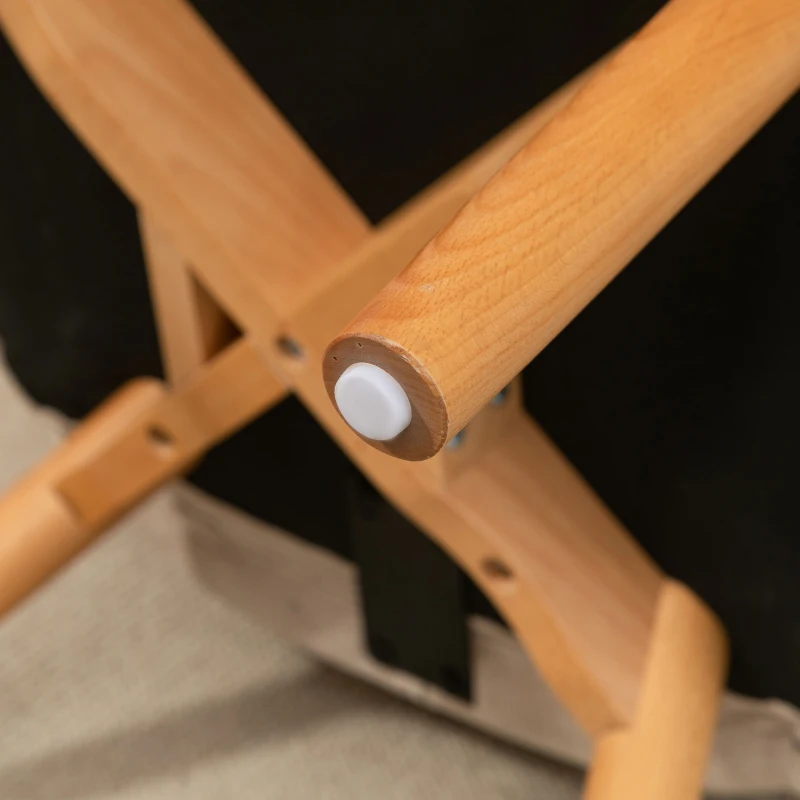 HOMCOM Fauteuil met Scandinavisch accent, voetenbank, fauteuilset, beukenhout, corduroy-look, beige(m-7)