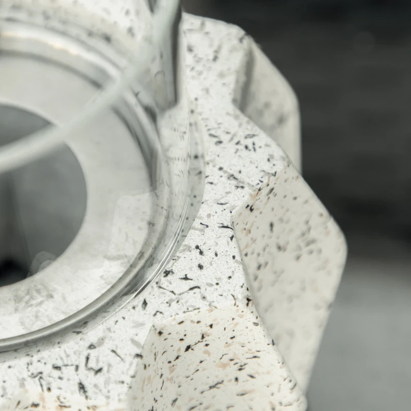 Outsunny Tischkamin in Steinoptik, Windschutz, Feuerstelle mit Brennkammer, Windlicht, Grau