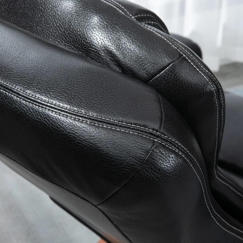 HOMCOM Fauteuil met voetenbank, relaxfauteuil, 360° draaibaar, verstelbare rugleuning, zwart+bruin