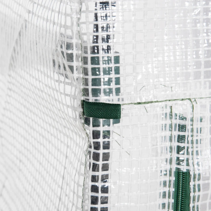 Outsunny Serra per Piante Verticale con Scaffale a 4 Ripiani in Acciaio e PE Bianco, 70x50x160cm