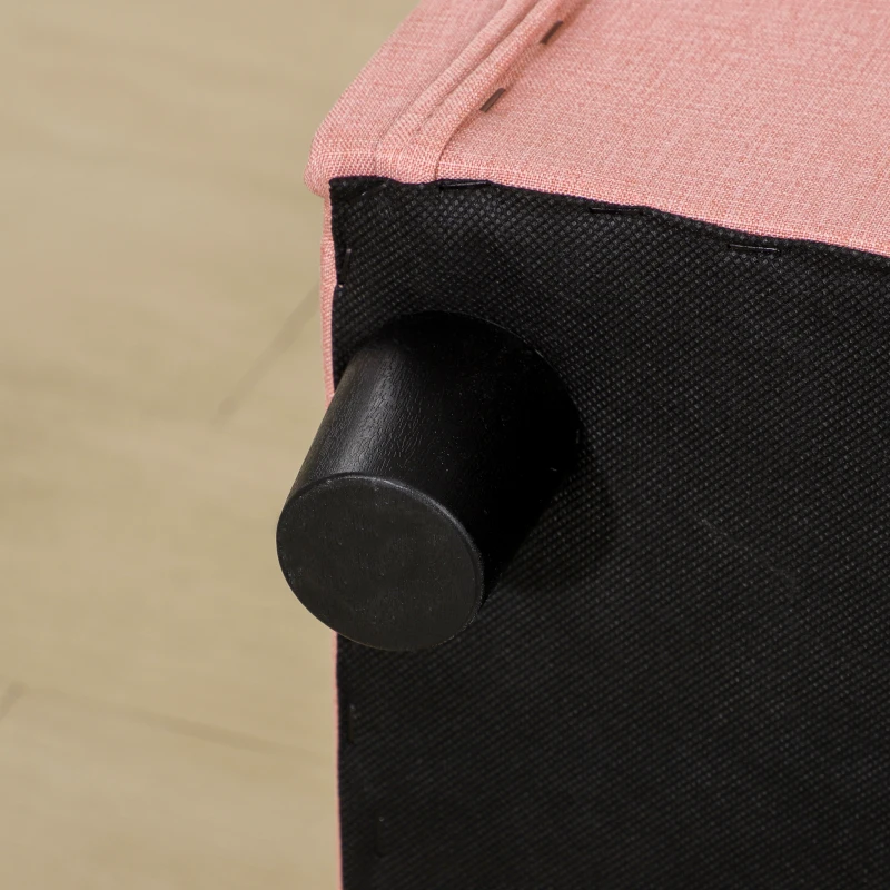 HOMCOM Kindersofa, Récamiere, verstecktes Staufach, Rahmen aus Eukalyptusholz, rosa, 80 x 40 x 49cm