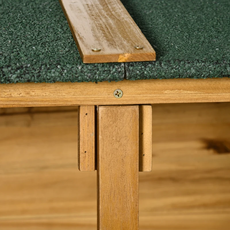 Outsunny Casetta da Giardino in Legno a 2 Ante con Sgabello Alto a 2 Ripiani e Tetto Idrorepellente, 140x75x157 cm