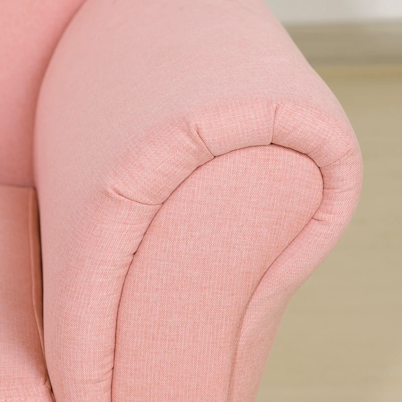 HOMCOM Kindersofa, Récamiere, verstecktes Staufach, Rahmen aus Eukalyptusholz, rosa, 80 x 40 x 49cm