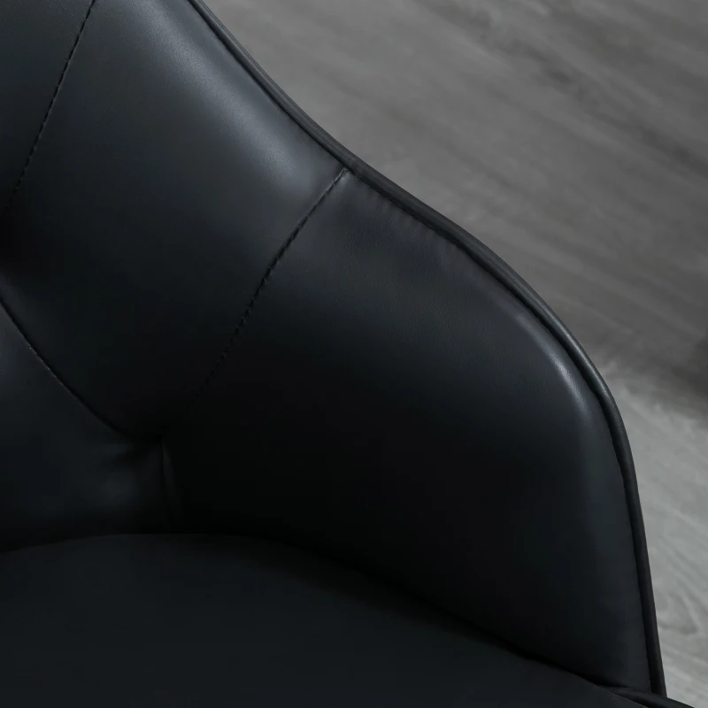 HOMCOM Krzesło do jadalni, zestaw 2 krzeseł z oparciem do kuchni, skóra ekologiczna