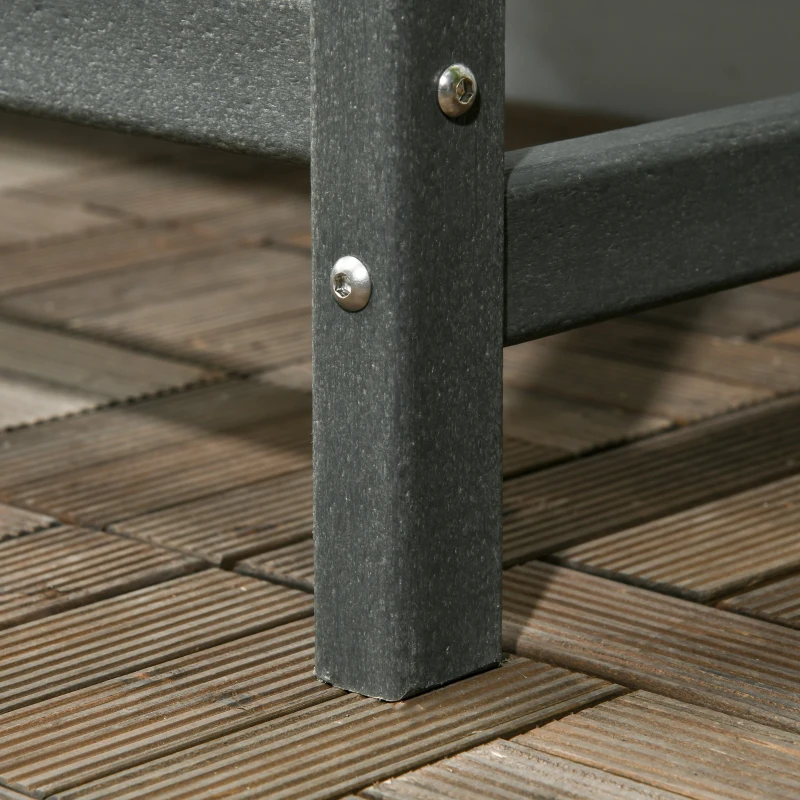 Outsunny Gartenbank im Landhausstil, wetterbeständing, 2-Sitzer, 124 cm x 60 cm x 87 cm, Dunkelgrau