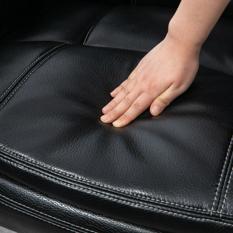 HOMCOM Fauteuil met voetenbank, relaxfauteuil, 360° draaibaar, verstelbare rugleuning, zwart+bruin