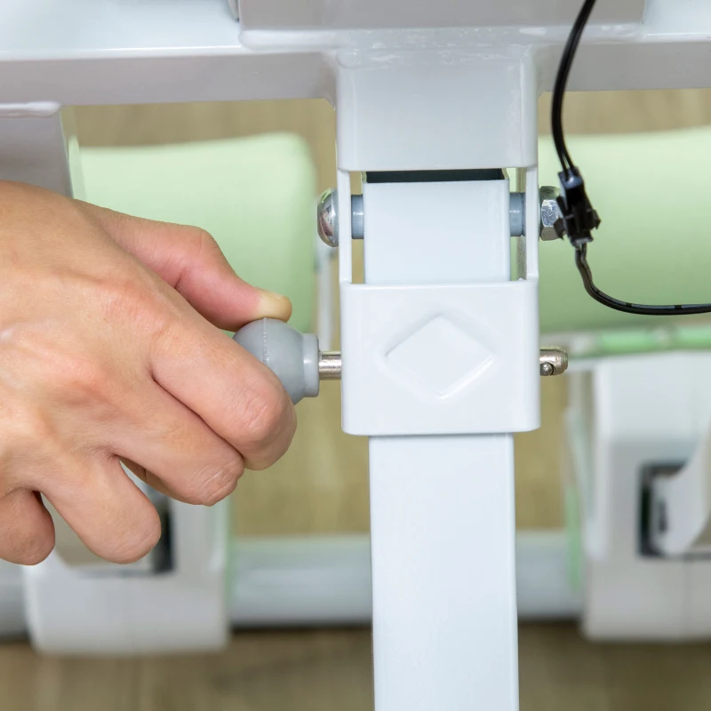 SPORTNOW Bauchtrainer, klappbar, 2 Gleitschienen, 2 Widerstandsbänder, Stahl, weiß, 95 x 40 x 90 cm