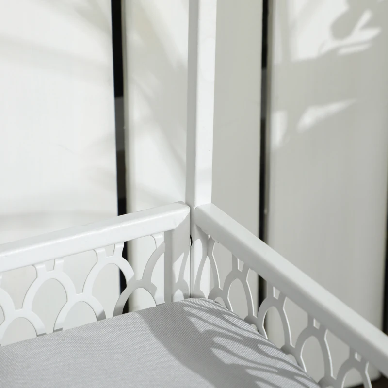 PawHut Łóżko dla psa z baldachimem, leżanka dla psa, podwyższone łóżko dla psa z poduszką szary