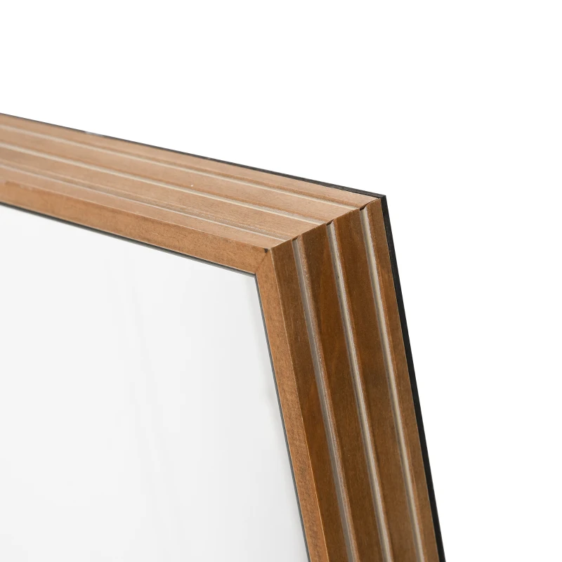 HOMCOM Specchio da parete e da appoggio in Legno di Pino con Ganci inclusi, 45x125cm