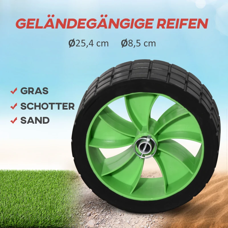 SPORTNOW bootkar, in breedte verstelbaar, draagvermogen tot 100 kg, aluminium, zwart+groen, 79 x 72,5 x 42 cm