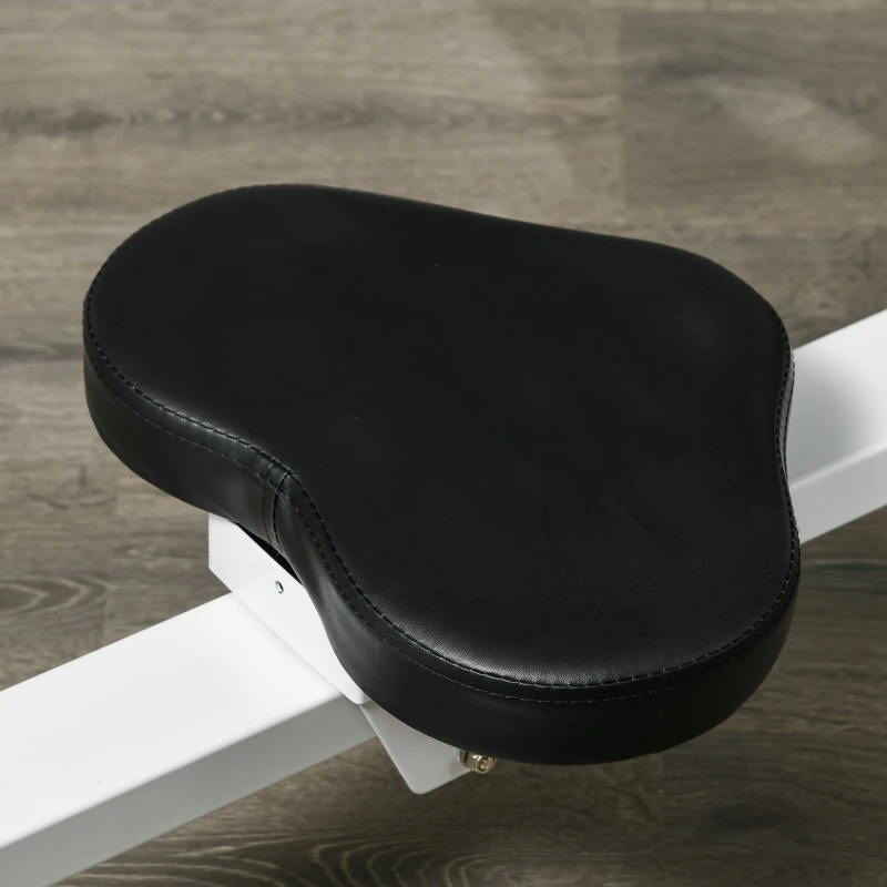 SPORTNOW Máquina de Remo Magnético Remo para Casa Plegable Resistencia de 8 Niveles Pantalla LCD y 2 Ruedas 180x48x60 cm Blanco