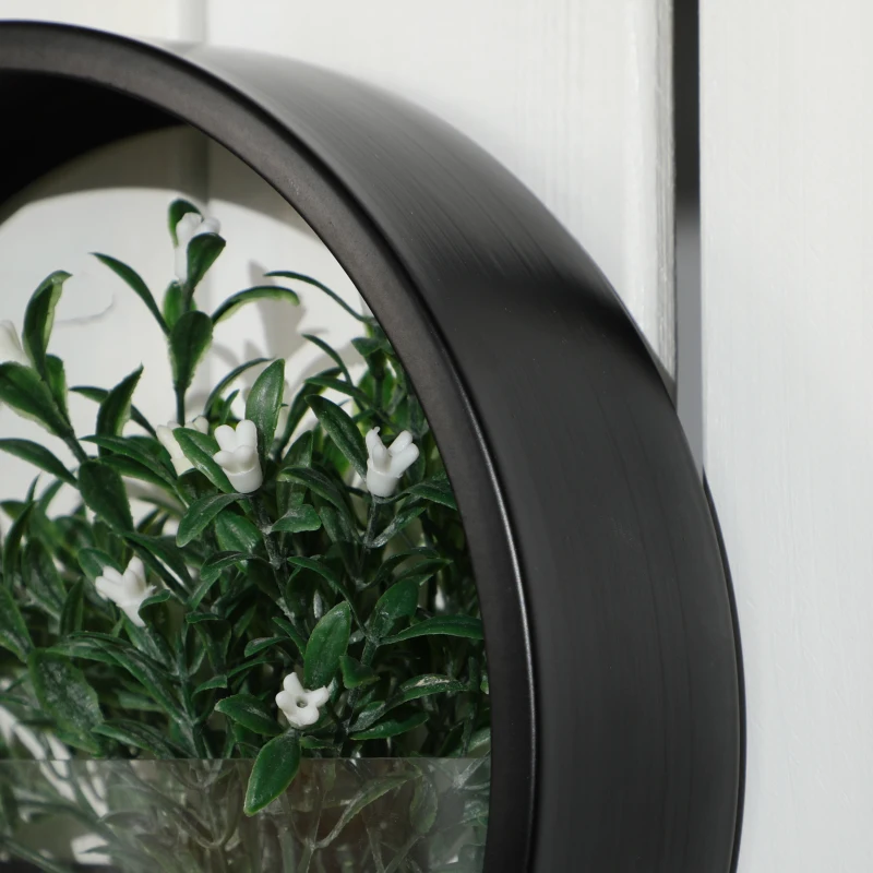 Outsunny Wandplantenbakken, set van 3 stuks, stapelbaar, staal+acryl, zwart