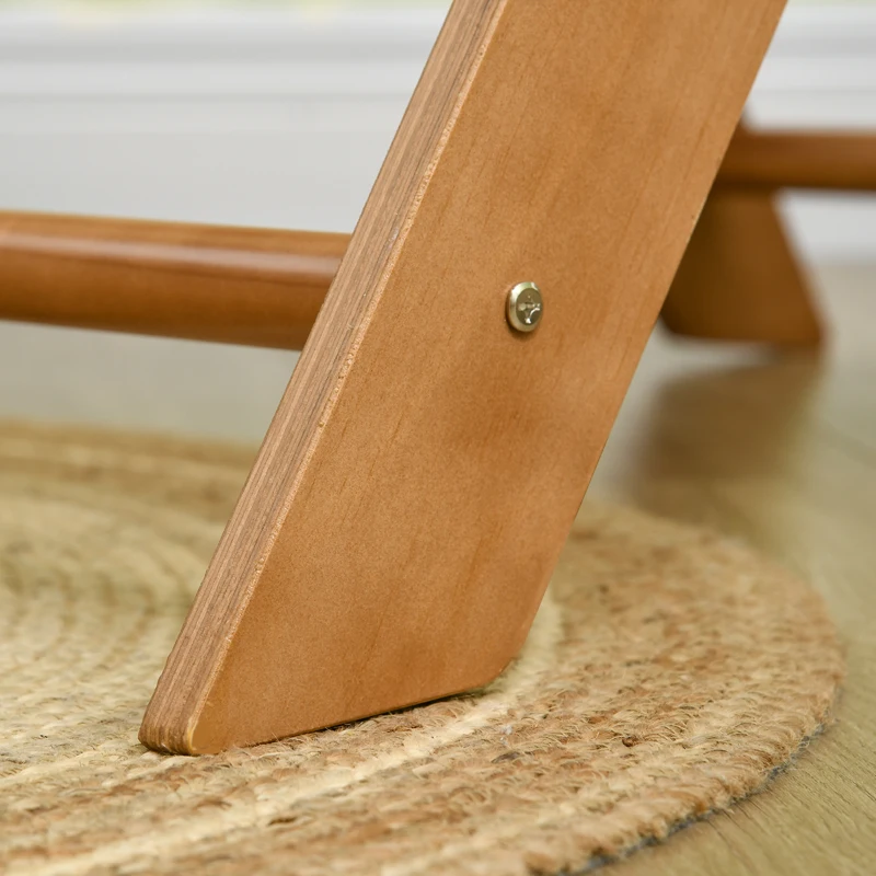 HOMCOM Triangolo da Arrampicata Pieghevole per Bambini 3+ Anni in Legno di Faggio, 90x64x70 cm, Marrone chiaro