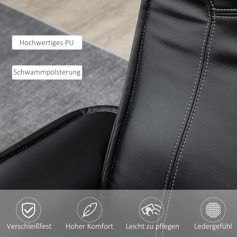 HOMCOM Fauteuil met voetenbank, tv-stoel, fauteuil, verstelbare rugleuning, 360° draaibaar, zwart+bruin