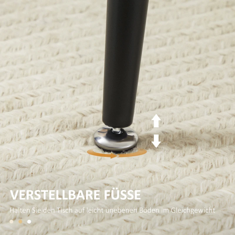 HOMCOM Skandi design eettafel, keukentafel, voor 4 personen, houtlook, 140 cm x 80 cm x 76 cm, naturel + zwart