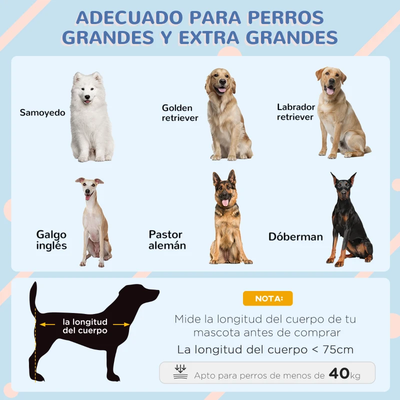 PawHut Caseta para Perros Grandes 110x76x110 cm Cama Elevada para Mascotas con Cubierta Desmontable y Ventanas de Malla Azul